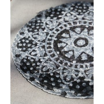 Ψάθα Στρογγυλό Πλεκτό Οικολογικό Σουπλά Γιούτας Gimlet Design 4 Φ30cm Διάμετρος 30cm Σιέλ - 