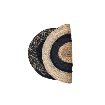Ψάθα Πλεκτό Οικολογικό Οβάλ Χαλί Εισόδου Γιούτα Gimlet Design 6 40x60cm 40x60cm Μπεζ - 