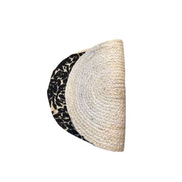 Ψάθα Πλεκτό Οικολογικό Οβάλ Χαλί Εισόδου Γιούτα Gimlet Design 10 40x60cm 40x60cm Μπεζ Απαλό - 