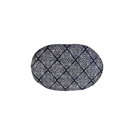 Ψάθα Πλεκτό Οικολογικό Οβάλ Χαλί Εισόδου Γιούτα Gimlet Design 14 40x60cm 40x60cm Μπλε