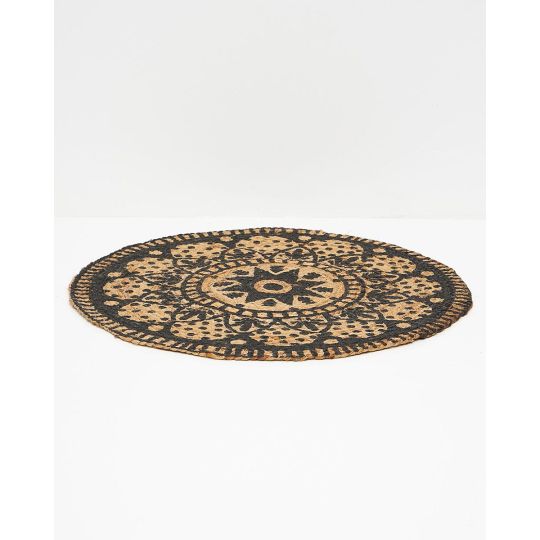 Ψάθα Πλεκτό Οικολογικό Στρογγυλό Χαλί Γιούτας Gimlet Design 2 Φ60cm Διάμετρος 60cm