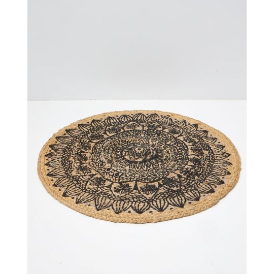 Ψάθα Πλεκτό Οικολογικό Στρογγυλό Χαλί Γιούτας Gimlet Design 7 Φ90cm Διάμετρος 90cm