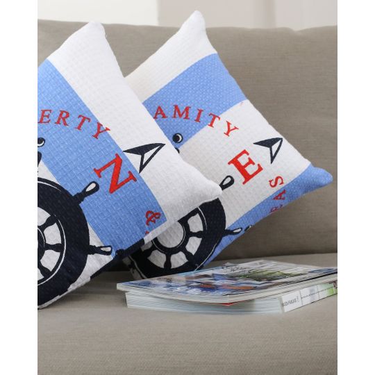 Βαμβακερή Πικέ Μαξιλαροθήκη Marine 40x40cm 40x40cm Multi