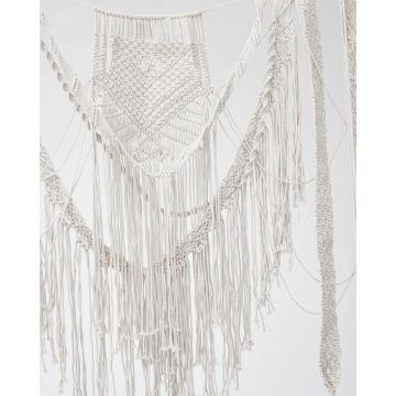 Βαμβακερή Πλεκτή Χειροποίητη Macrame Πάγος Κουρτίνα Ezra 180x250cm Στενό Φύλλο (180x250cm) Πάγος - 