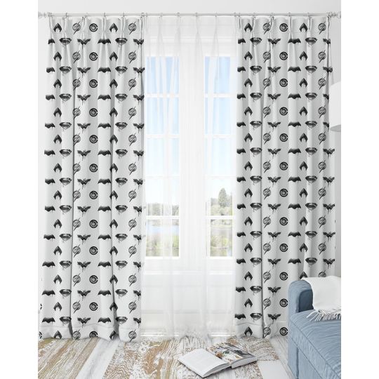 Έτοιμη Ραμμένη Κουρτίνα με Κρίκους Justice League Warner Bros 170x235cm Στενό Φύλλο (170x235cm)