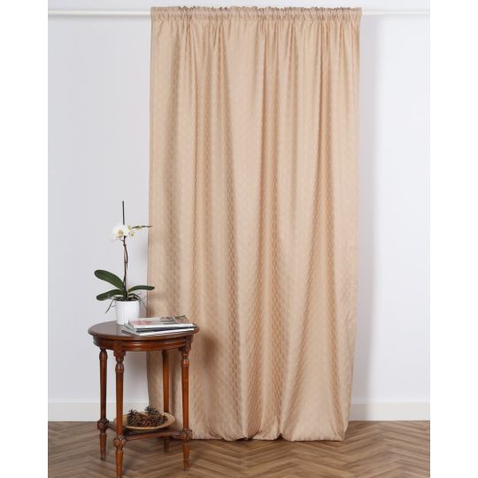 Ζακάρ Έτοιμη Ραμμένη Κουρτίνα Σχέδιο Αλυσίδα Chain σε 3 Αποχρώσεις Στενό Φύλλο (150x255cm)