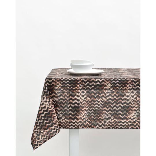 Τραπεζομάντηλο Chevron Σχέδιο Verona Verde Καφέ