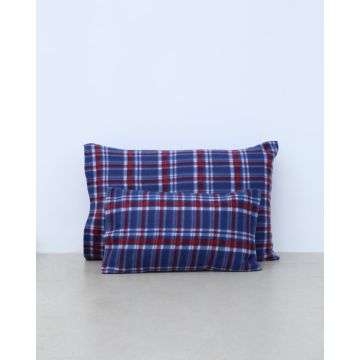 Βρεφική Fleece Καρώ Μαξιλαροθήκη Firenze 30x45cm 30x45cm Μπλε Βρεφική Fleece Καρώ Μαξιλαροθήκη Firenze 30x45cm 30x45cm Μπλε