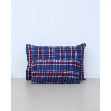 Βρεφική Fleece Καρώ Μαξιλαροθήκη Firenze 30x45cm 30x45cm Μπλε