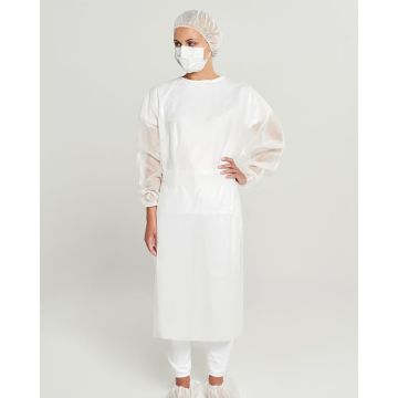 Ολόσωμη Non Woven Ρόμπα Ποδιά Μίας Χρήσης Protect One Size Άσπρο