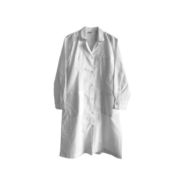 Λευκή Ιατρική Ρόμπα με Μπροστινές Τσέπες Scrub Άσπρο