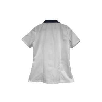 Γυναικεία Λευκή Ιατρική Μπλούζα με Κοντό Μανίκι & Κουμπιά Scrub Άσπρο - 