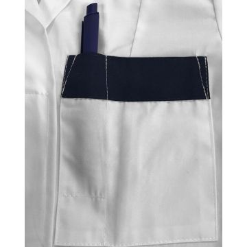 Γυναικεία Λευκή Ιατρική Μπλούζα με Κοντό Μανίκι & Κουμπιά Scrub Άσπρο - 