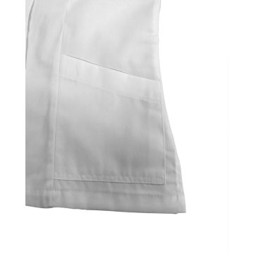 Γυναικεία Λευκή Ιατρική Μπλούζα με Κοντό Μανίκι & Κουμπιά Scrub Άσπρο - 