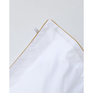 Oxford Μαξιλαροθήκη Βαμβακερό Περκάλι με Χρυσό Ρέλι Pallas 52x72 5cm Άσπρο - 