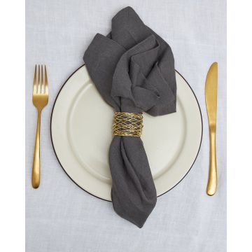 Δαχτυλίδι Πετσέτας Φαγητού Διάτρητο Σχέδιο Ορείχαλκος Ember 5x5cm One Size (5x5cm) Χρυσό