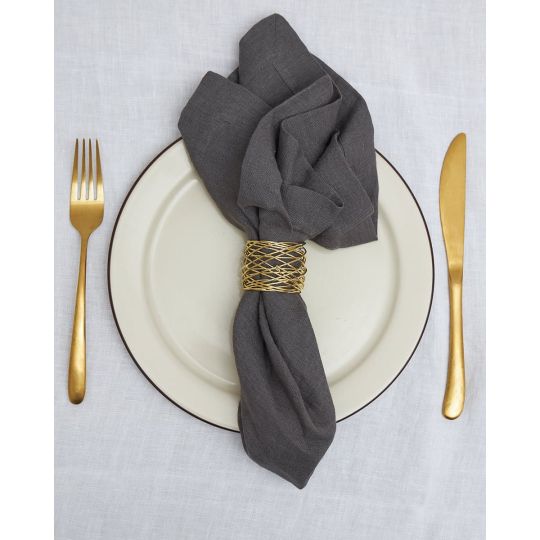 Δαχτυλίδι Πετσέτας Φαγητού Διάτρητο Σχέδιο Ορείχαλκος Ember 5x5cm One Size (5x5cm) Χρυσό