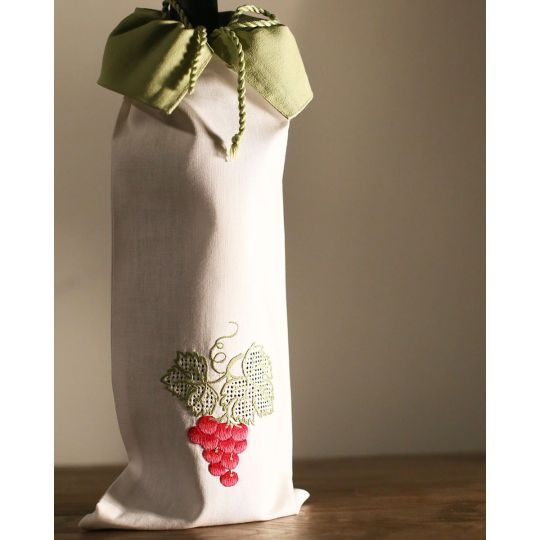 Μπουκαλοθήκη Κέντημα Σταφύλι Miniature 13 One Size Λαχανί