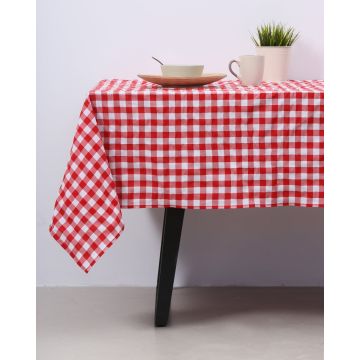 Τραπεζομάντηλο Natalie νηματοβαφή με καρώ σχέδιο 2x2cm