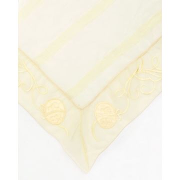 Πασχαλινό Διακοσμητικό Καρέ Οργάντζα 90x90cm 2 ατόμων | 90x90cm Κρεμ - 