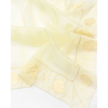 Πασχαλινό Διακοσμητικό Καρέ Οργάντζα 90x90cm 2 ατόμων | 90x90cm Κρεμ - 