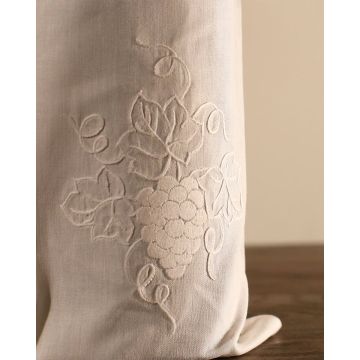 Θήκη μπουκαλιού Miniature 15 με κέντημα αμπελιού One Size Άσπρο - 