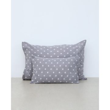 Fleece Γκρι Πουά Μαξιλαροθήκη Firenze σε 2 Διαστάσεις Γκρι