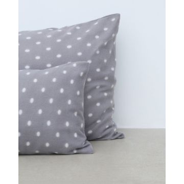 Fleece Γκρι Πουά Μαξιλαροθήκη Firenze σε 2 Διαστάσεις Γκρι - 