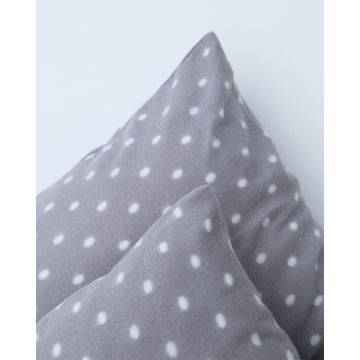 Fleece Γκρι Πουά Μαξιλαροθήκη Firenze σε 2 Διαστάσεις Γκρι - 