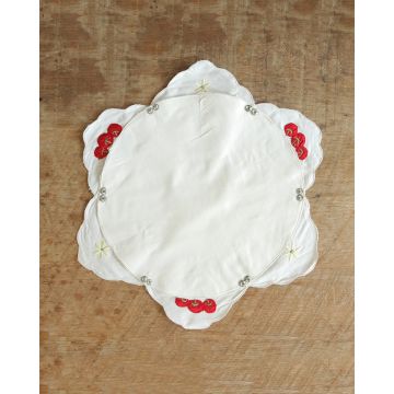 Βαμβακερό Κάλυμμα Ψωμιέρας με Σχέδιο Φρούτα & Λουλούδια One Size Εκρού - 