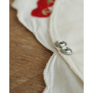 Βαμβακερό Κάλυμμα Ψωμιέρας με Σχέδιο Φρούτα & Λουλούδια One Size Εκρού - 