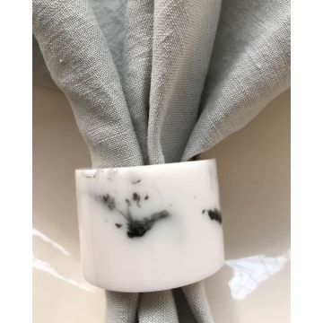 Δαχτυλίδι Πετσέτας Φαγητού Λευκό Εφέ Μάρμαρο Ember One Size (5x5cm) Άσπρο - 