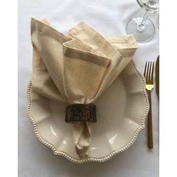 Ξύλινο Natural Δαχτυλίδι Πετσέτας Φαγητού Καφέ Ember 5x5cm One Size (5x5cm) Καφέ