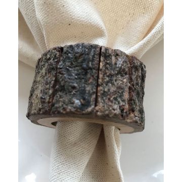 Ξύλινο Natural Δαχτυλίδι Πετσέτας Φαγητού Καφέ Ember 5x5cm One Size (5x5cm) Καφέ - 