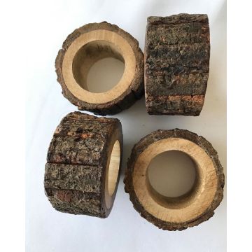 Ξύλινο Natural Δαχτυλίδι Πετσέτας Φαγητού Καφέ Ember 5x5cm One Size (5x5cm) Καφέ - 