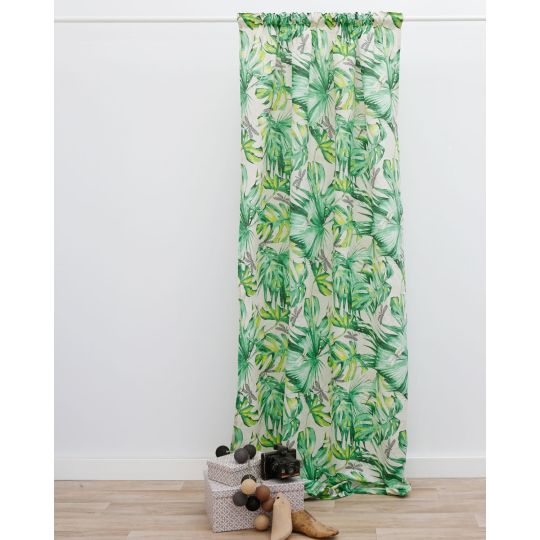 Έτοιμη Ραμμένη Κουρτίνα με Φοίνικες Palmeras Πράσινο