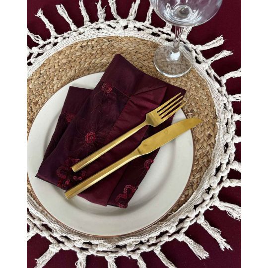 Κόκκινη Διακοσμητική Πετσέτα Φαγητού Κ5 40x40cm 40x40cm Κόκκινο