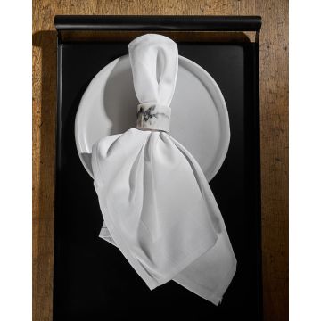 Βαμβακερή Πετσέτα Φαγητού Gourmet Plain 45x45cm 45x45cm Άσπρο