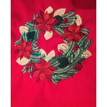 Κόκκινη Πετσέτα Φαγητού Κέντημα Στεφανάκι Yohana 48x48cm 48x48cm Κόκκινο - 