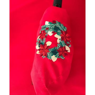 Κόκκινη Πετσέτα Φαγητού Κέντημα Στεφανάκι Yohana 48x48cm 48x48cm Κόκκινο - 