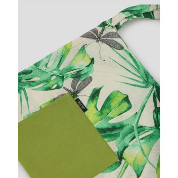 Εμπριμέ Ποδιά Μέσης με Πράσινη Τσέπη Palmeras Μέσης (61x65cm) - 