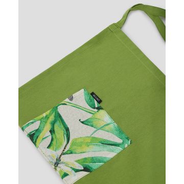 Πράσινη Ποδιά Μέσης με Εμπριμέ Τσέπη Panama Μέσης - 