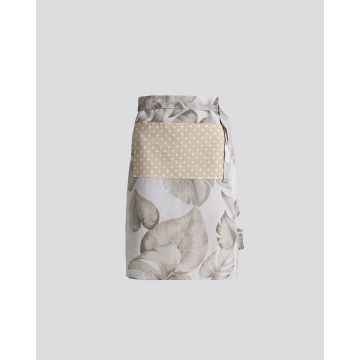 Εμπριμέ Ποδιά Μέσης με Πουά Τσέπη Monstera Μέσης (55x68cm)