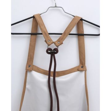 Επαγγελματική Μπεζ Ποδιά Μπούστου Τεχνητό Δέρμα Vesper 87x89cm Μπούστο (87x89cm) Μπεζ - 