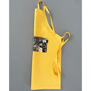 Κίτρινη Ποδιά Μπούστο με Εμπριμέ Τσέπη Panama Μπούστο (66x96cm)