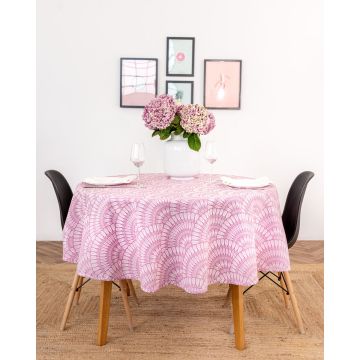 Ροτόντα Τραπεζομάντηλο με Γεωμετρικό Σχέδιο Napoli Λιλά