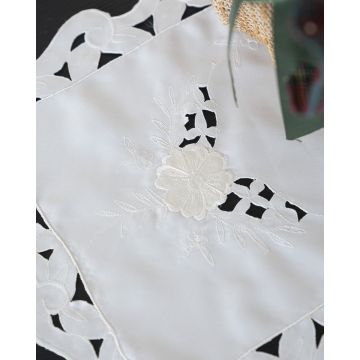 Πετσετάκι-Σουπλά Κοφτό με Κέντημα Μαργαρίτα Bo Maison 30x50cm 30x50cm Εκρού - 