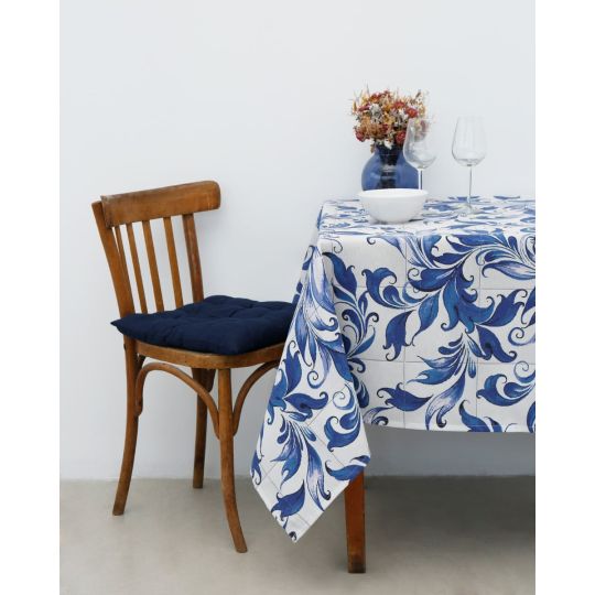 Τραπεζομάντηλο με Σχέδιο Καμπανούλες Campanula Flower Μπλε Σκούρο