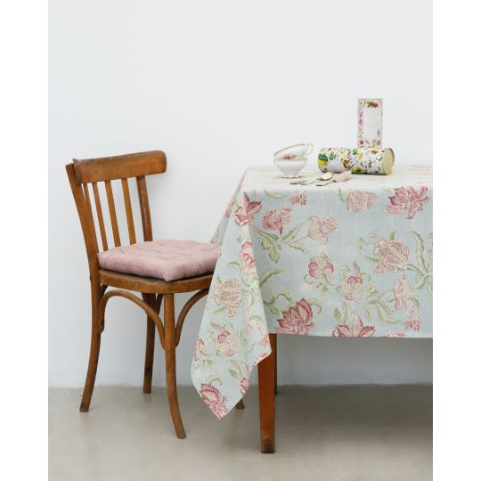 Τραπεζομάντηλο με Λουλούδια Bolonia Aqua 2 ατόμων Άκουα