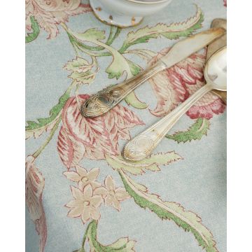 Τραπεζομάντηλο με Λουλούδια Bolonia Aqua 2 ατόμων Άκουα - 